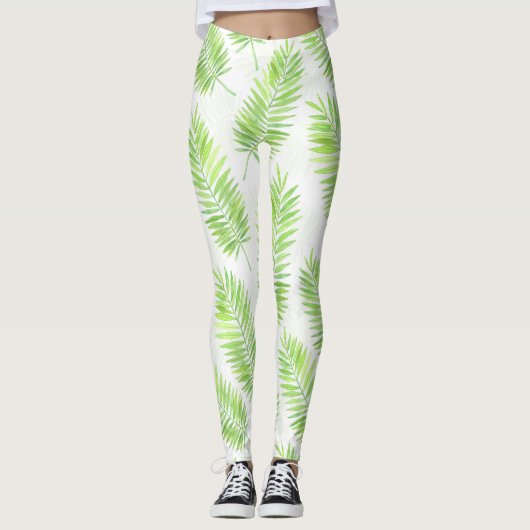 Palmbladeren patroon leggings (Voorkant)
