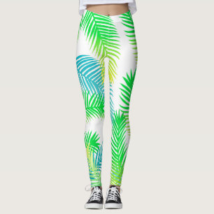 Palmbladeren Patroon Leggings - Tropische Botanisc