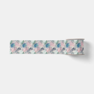 Palmbladeren, tropisch, botanisch, bladeren, oerwo grosgrain lint