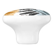 Palmbladeren, tropisch, botanisch, oerwoud, bos, keramische knop (Zijkant)