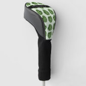 Palmbladeren, tropisch patroon, Jouw naam Golfheadcover (Schuin)