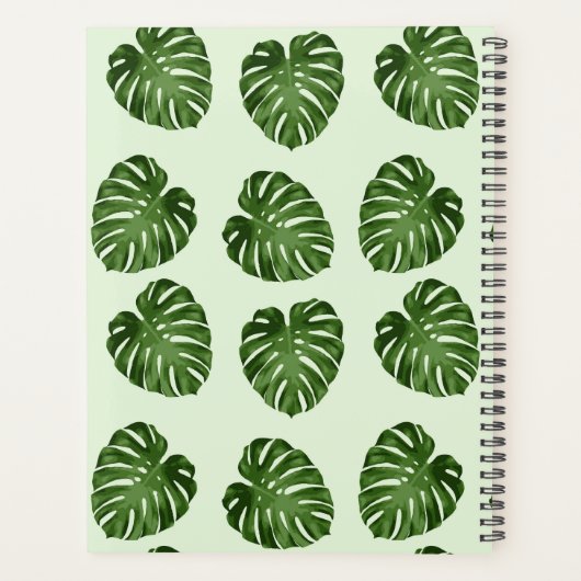 Palmbladeren, tropisch patroon, Jouw naam Planner (Achterkant)