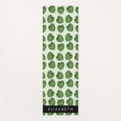 Palmbladeren, tropisch patroon, Jouw naam Yogamat (Voorkant)