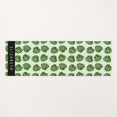 Palmbladeren, tropisch patroon, Jouw naam Yogamat (Voorkant (horizontaal))