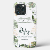 Palmbladeren Tropische Safari Wifey Script Bruid Case-Mate iPhone Case (Achterkant)