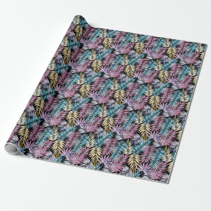 Palmbladeren: waterverf donker patroon cadeaupapier