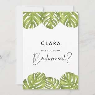 Palmbladeren Wil je mijn bruidsmeisje zijn kaart