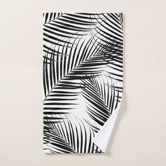 Palmbladeren - zwarte en witte kali-virussen #1 bad handdoek (Handdoek)