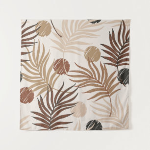 palmbladlijnkunst naadloos patroon op aarde wandkleed