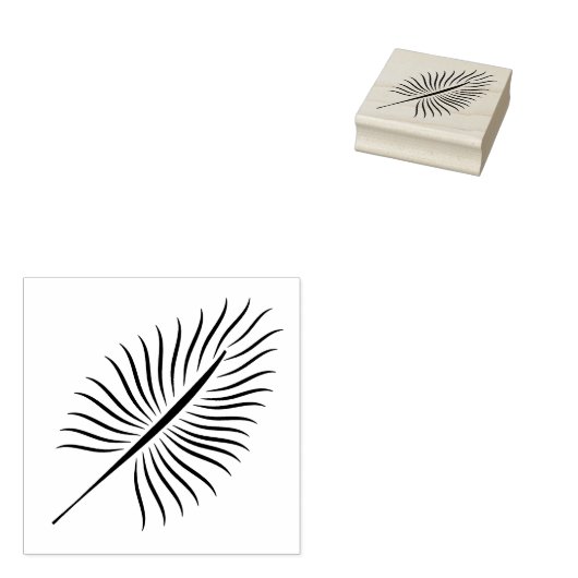 Palmbladstempel, tropisch blad rubberstempel (Gestempeld)