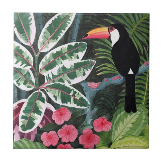 palmbladtegels tegeltje (Voorkant)