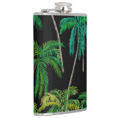 Palmbomen: acryl zomerpatroon. heupfles (Rechts)