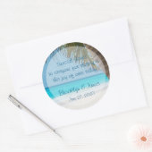 Palmbomen Bedanken Op Strand Bruiloft Stickers (Envelop)