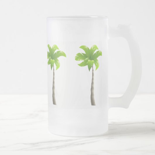 Palmbomen, bevroren, 16 oz, Mok van glas (Rechts)