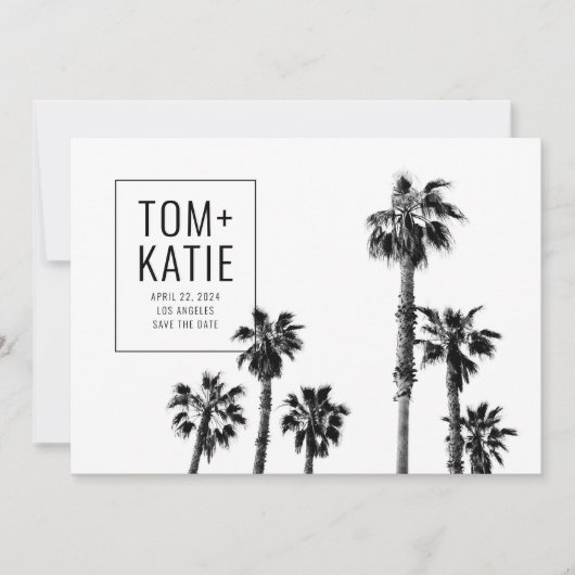 Palmbomen Bewaar de datum voor de bruiloft in Cali Kaart (Voorkant)