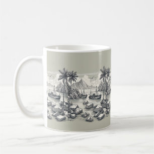 Palmbomen Boten Strand Koffie Thee mok Cup