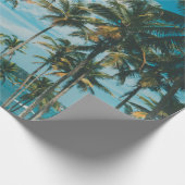 Palmbomen boven de oceaan,  getoon en retr cadeaupapier (Hoek)