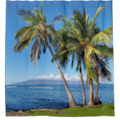 Palmbomen boven Molokini Hawaii Beach Douchegordijn (Voorkant)
