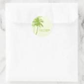 Palmbomen bruiloft ronde sticker (Tas)
