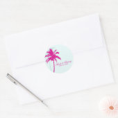 Palmbomen bruiloft ronde sticker (Envelop)