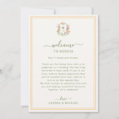 Palmbomen Bruiloft Welkomstbrief Route kaart (Voorkant)