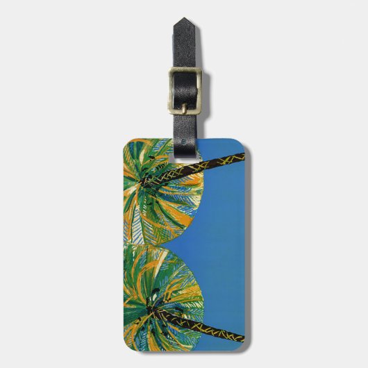 palmbomen Cote d'Azur Bagagelabel (Voorkant verticaal)
