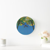 palmbomen Cote D'Azur Clock Ronde Klok (Huis)