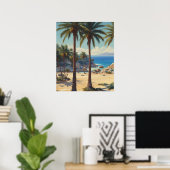 Palmbomen Cote D'Azur Reizen Poster (Thuiskantoor)