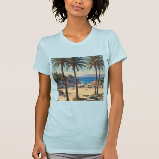 Palmbomen Cote D'Azur Reizen T-shirt (Voorkant)