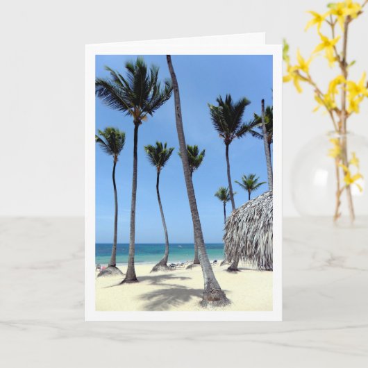 Palmbomen, Dominicaanse Republiek, Landschap Kaart (Gele Bloem)