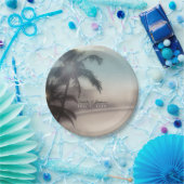 Palmbomen Elegant Chique Tropical Beach Party Papieren Bordje (Feest)