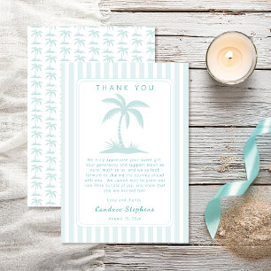 Palmbomen en Fopspeen Blauwe Kust Baby Shower Bedankkaart