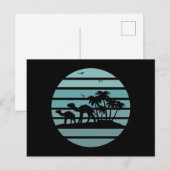 Palmbomen en kamelen feestdagenkaart (Voorkant / Achterkant)