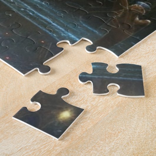 Palmbomen en Ocean Foggy Day Legpuzzel (Zijkant)