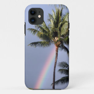 Palmbomen en regenboog iPhone 11 hoesje