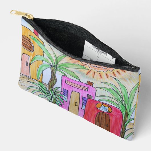 Palmbomen en strandhutten etui (Open)