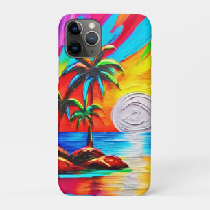 Palmbomen en Sunset Glow Painting iPhone 11 Pro Hoesje