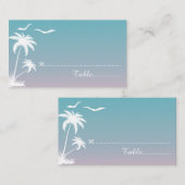 Palmbomen en zeegarnalen strandbruiloft plaatskaartje (Voorkant / Achterkant)
