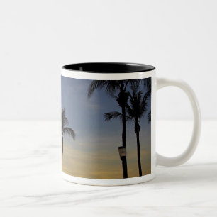 Palmbomen en zonsondergang, Mindil Beach Tweekleurige Koffiemok