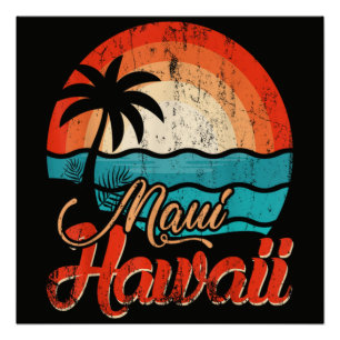 Palmbomen Hawaiaans Strand Perfect Poster
