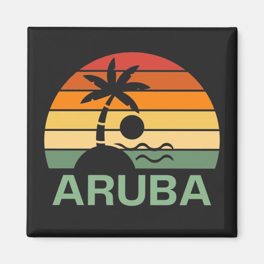  palmbomen in Aruba Magneet (Voorkant)