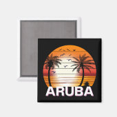 palmbomen in Aruba Magneet (Voorkant / Achterkant)