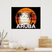 palmbomen in Aruba Poster (Keuken)