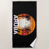  palmbomen in Aruba Strandlaken (Voorkant)