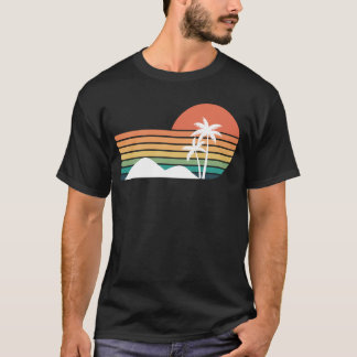 Palmbomen in de zonsondergang Cool Beach ontwerp T-shirt