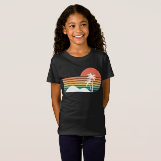 Palmbomen in de zonsondergang Cool Beach ontwerp T-shirt