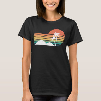 Palmbomen in de zonsondergang Cool Beach ontwerp T-shirt