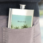 Palmbomen in een straat, strandleven flacon (Voorbeeld)