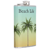 Palmbomen in een straat, strandleven heupfles (Rechts)