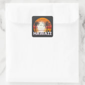  palmbomen in Hawaï Vierkante Sticker (Tas)